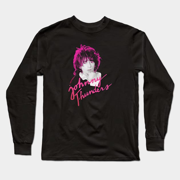 Johnny Thunders Custom Rock Long Sleeve T-Shirt by Hoang Bich